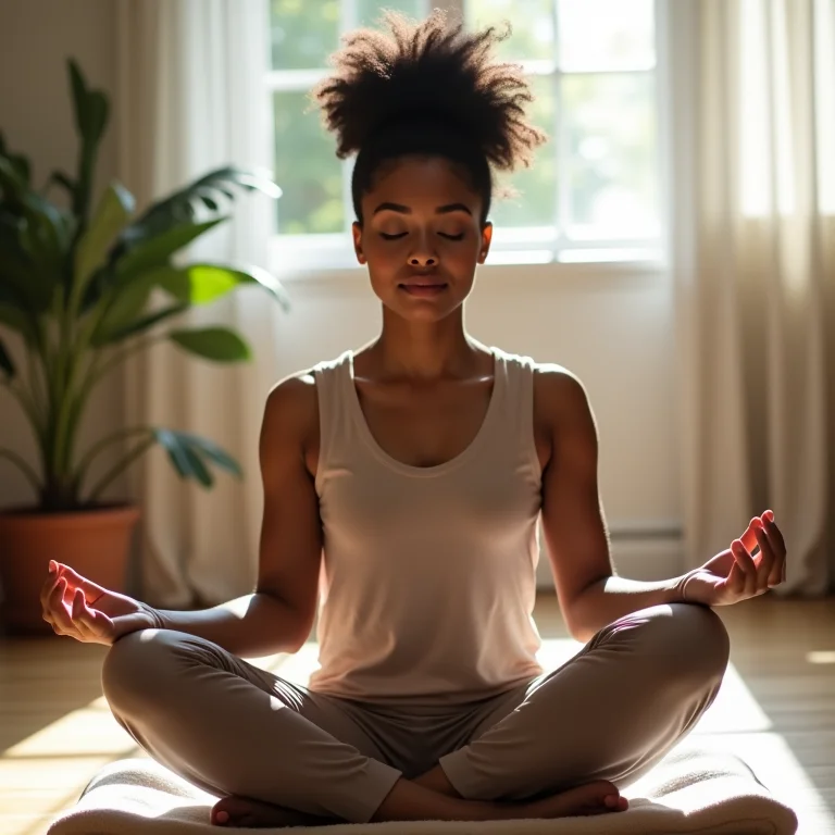 Mulher praticando meditação mindfulness