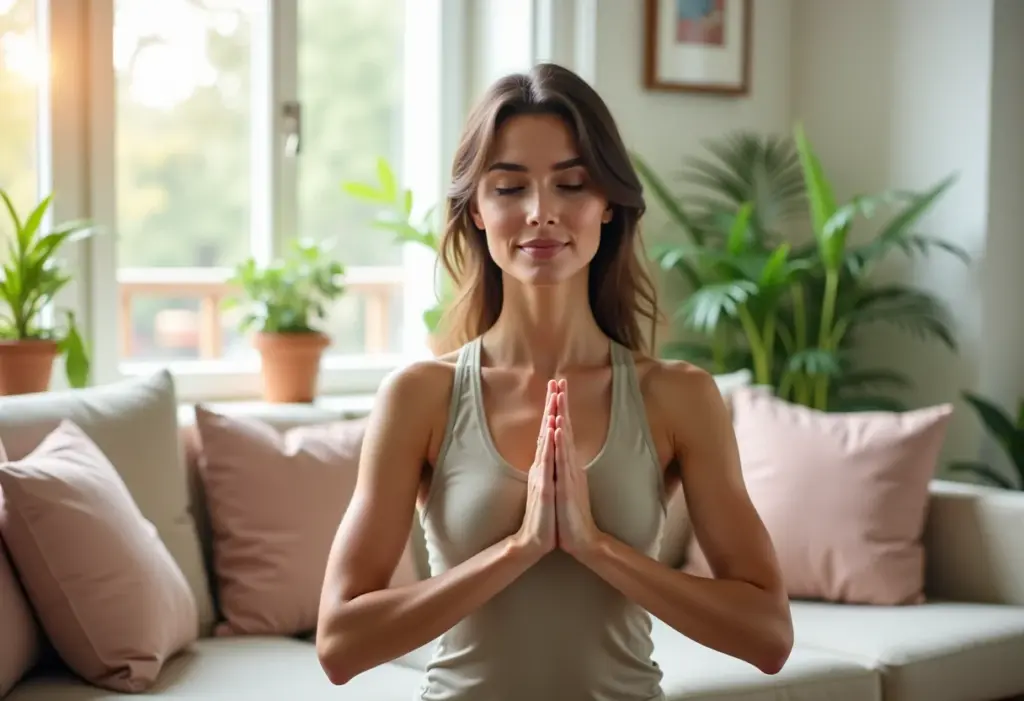 Yoga sem gastar nada: os melhores aplicativos gratuitos para relaxar Mulher praticando yoga em casa, relaxamento
