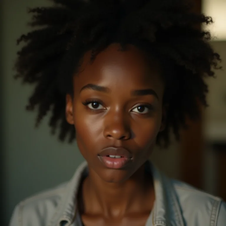 Mulher preocupada observando um problema no ambiente de trabalho