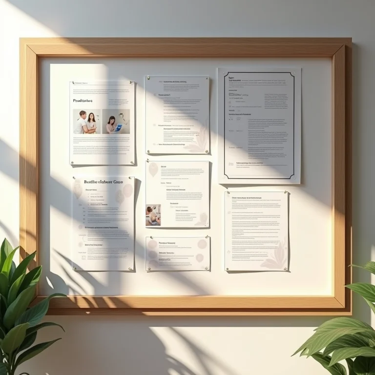 Mural com materiais de comunicação interna inclusiva.