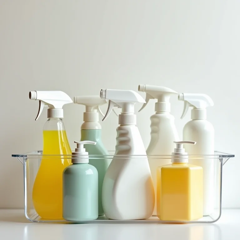 Organização eficiente de produtos de limpeza
