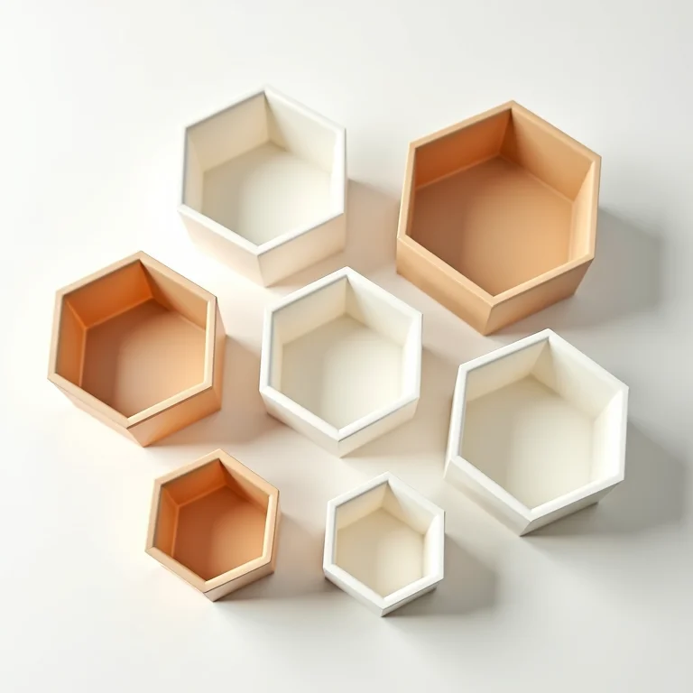 Organizadores de gaveta colmeia em diferentes tamanhos e cores