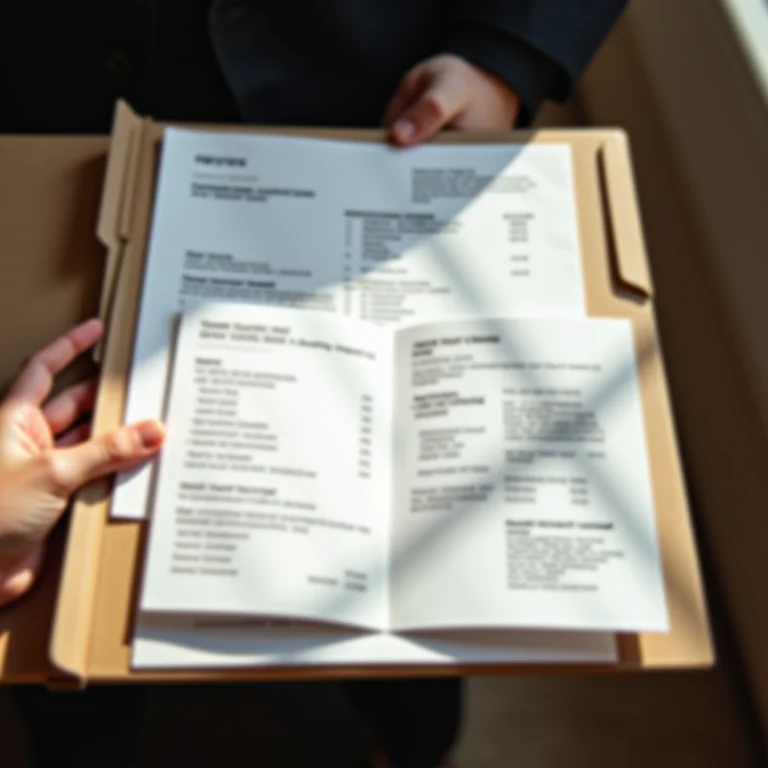 Pasta organizada com documentos importantes