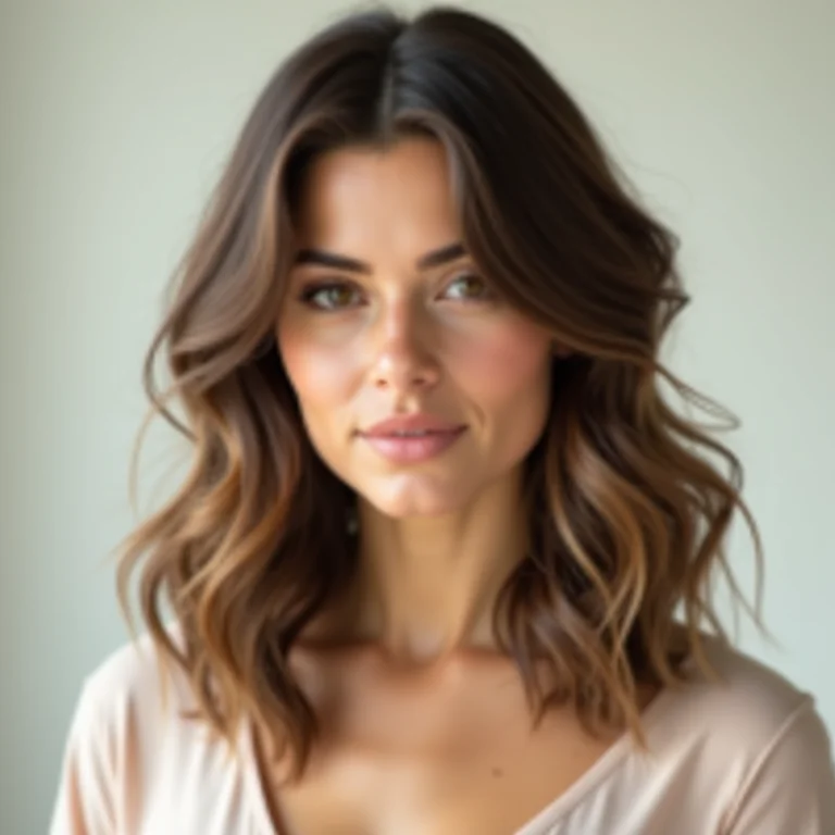 Penteado semi-preso despojado em cabelo médio