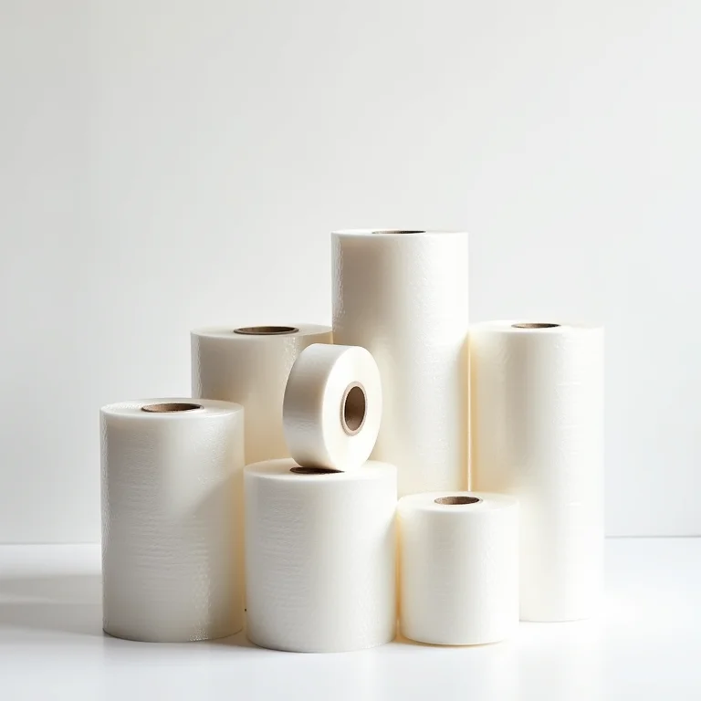 Pilhas de plástico bolha de diferentes tamanhos.