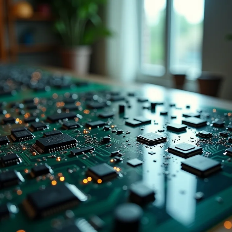 Placa de circuito com código binário: área de tecnologia