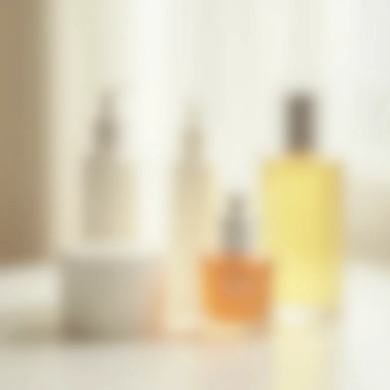 Produtos de skincare e perfume