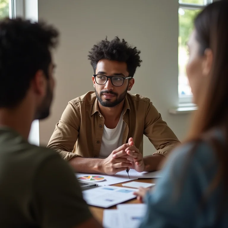 Profissional ouvindo atentamente durante feedback