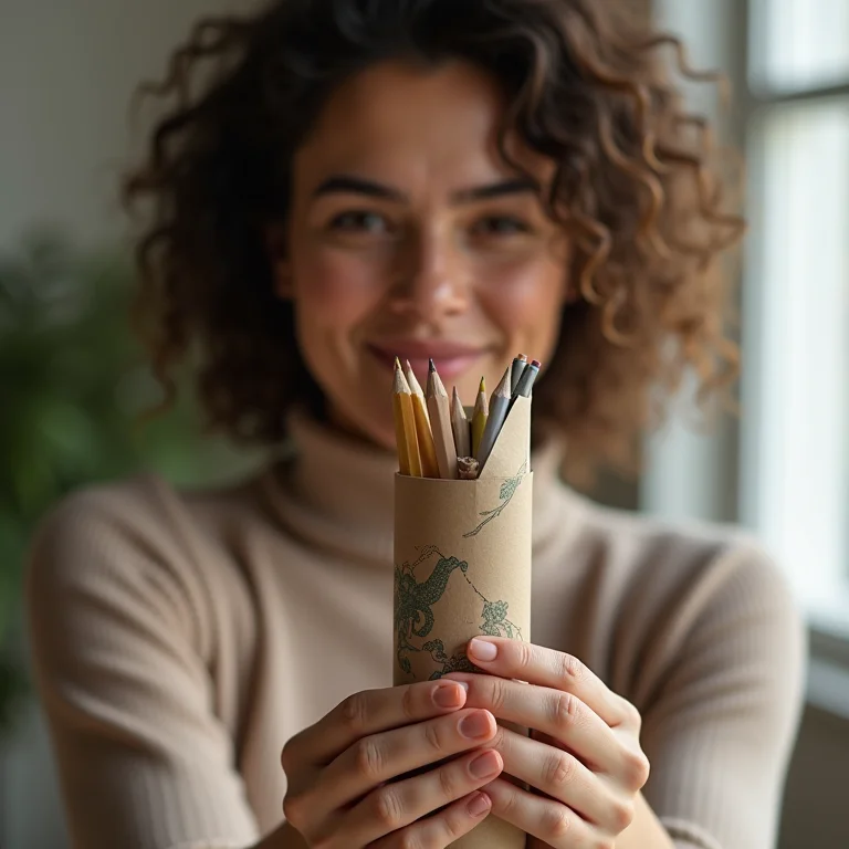 Projetos criativos de porta-lápis de rolo de papel