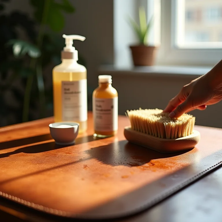 Removendo manchas de couro.