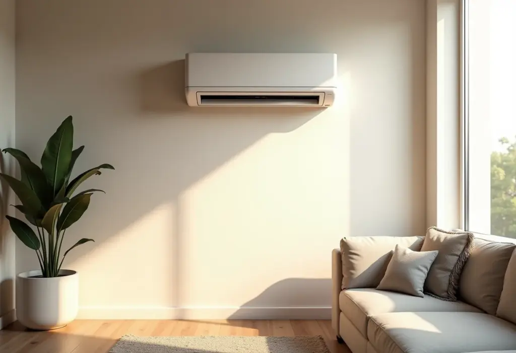 Instalação de ar condicionado: 5 erros que você não pode cometer Sala de estar moderna com ar condicionado discreto.