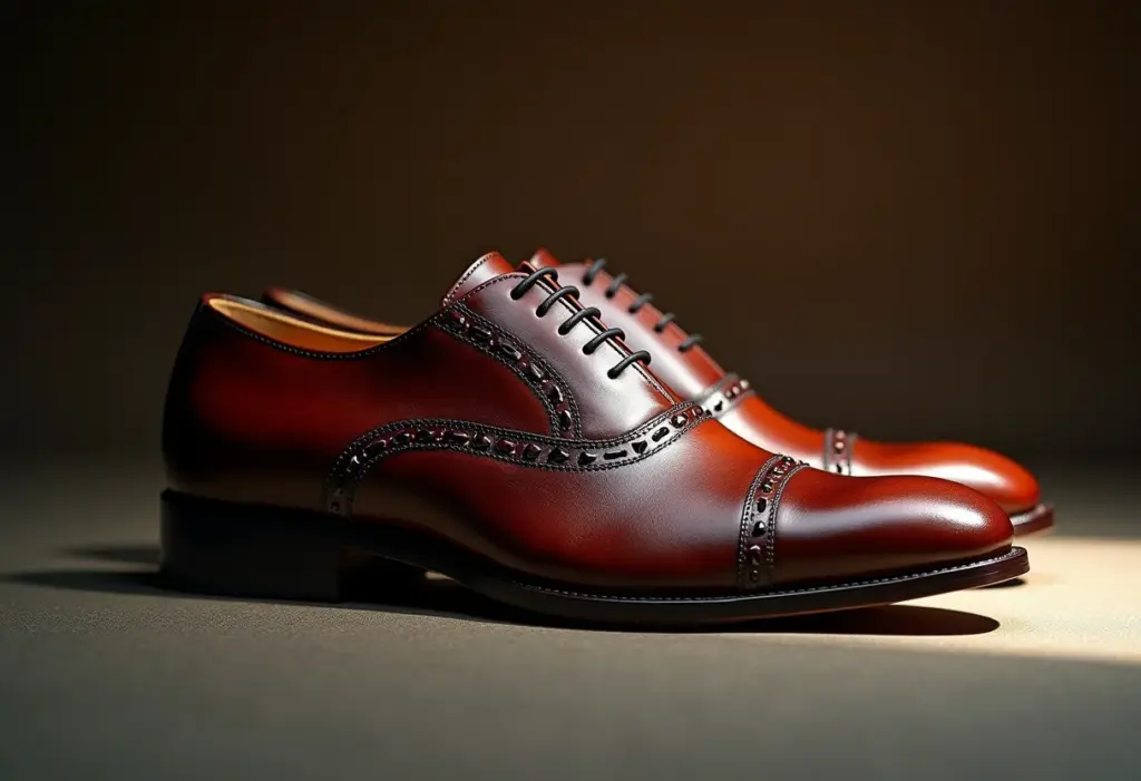 Sapatos de couro exótico sob luz natural suave