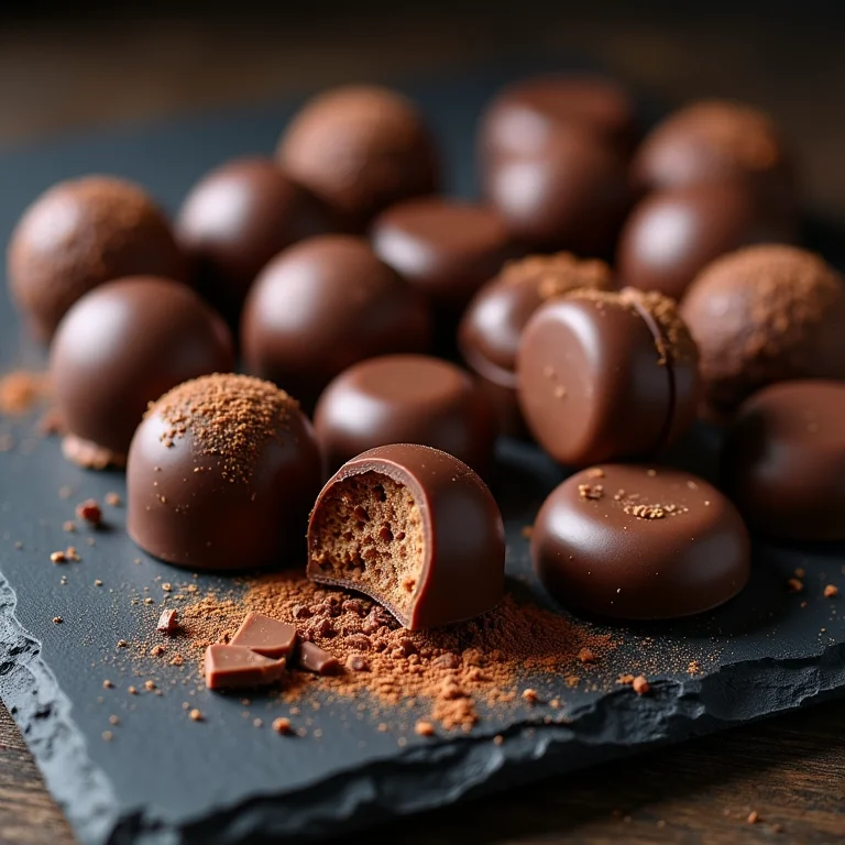 Seleção de chocolates artesanais finos