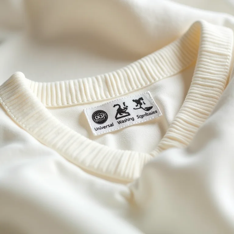 Símbolos de lavagem em etiqueta de roupa