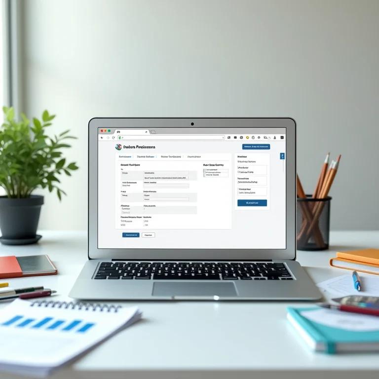 Tela de laptop mostrando um portal de compras governamentais.