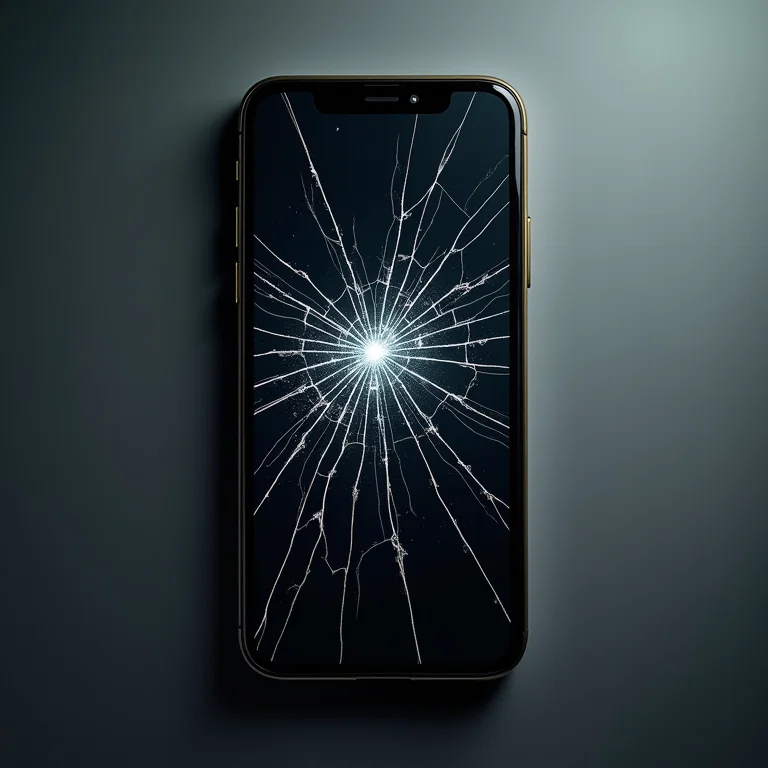 Tela de smartphone rachada