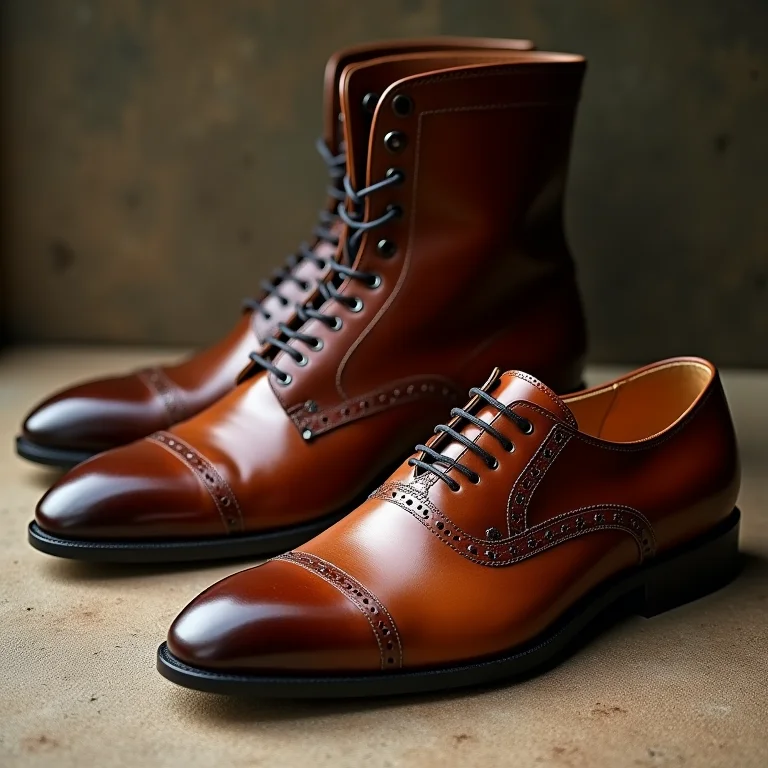 Tipos de couro em sapatos.