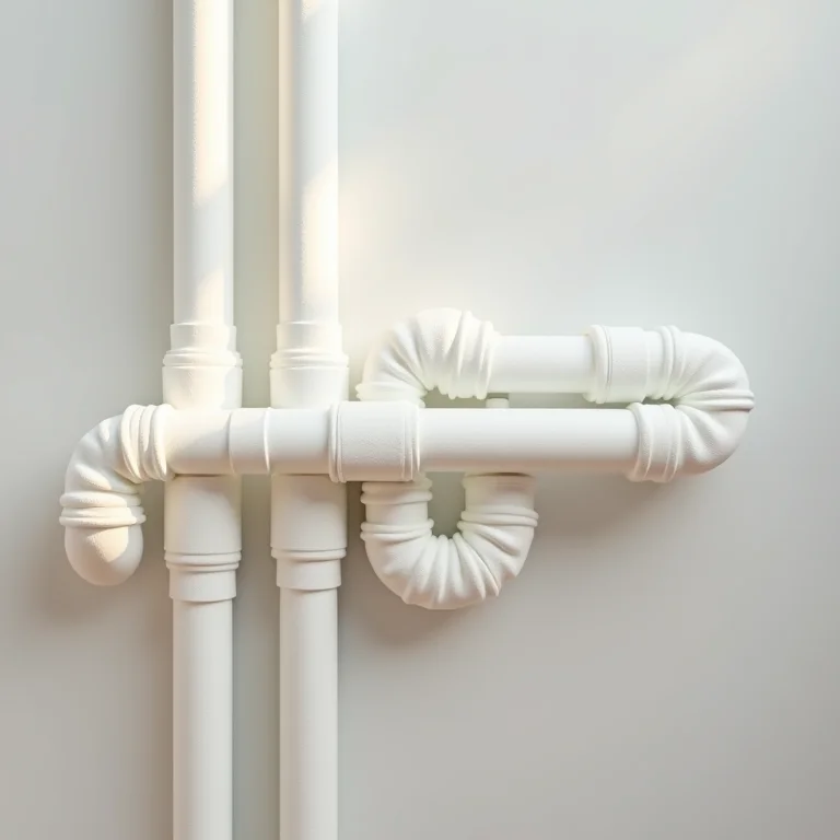 Tubulação de ar condicionado com isolamento térmico.