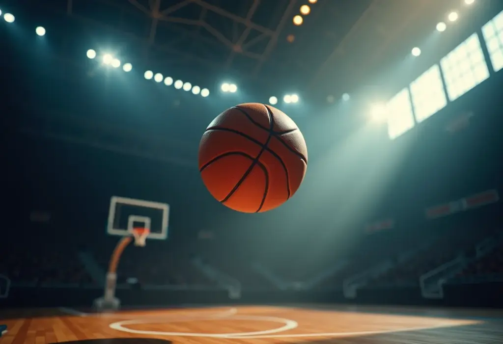 NBA: 5 curiosidades chocantes que você precisa saber AGORA Uma bola de basquete voando em direção à cesta em um jogo da NBA.