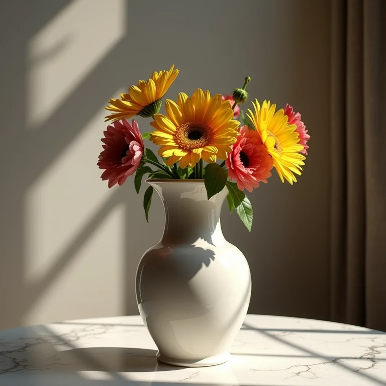 Vaso vintage sem flores em uma mesa
