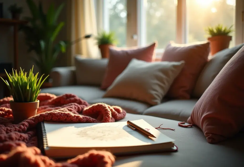 Ambiente aconchegante com materiais de hobbies offline