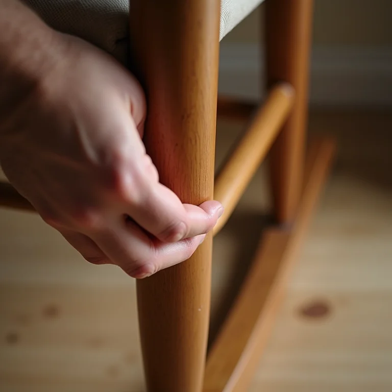 Aplicação de acabamento em cadeira de balanço