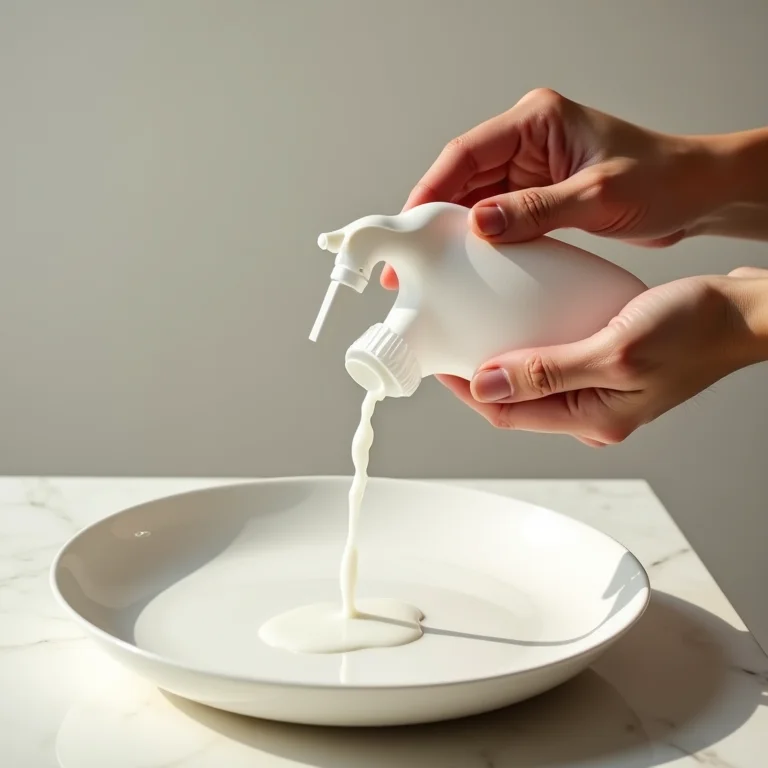 Aplicação de solução de limpeza especial em porcelana