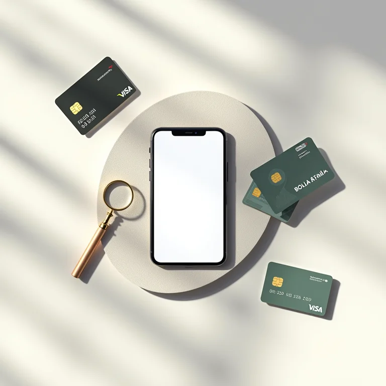 Aplicativo Bolsa Família em um smartphone com cartões bancários.