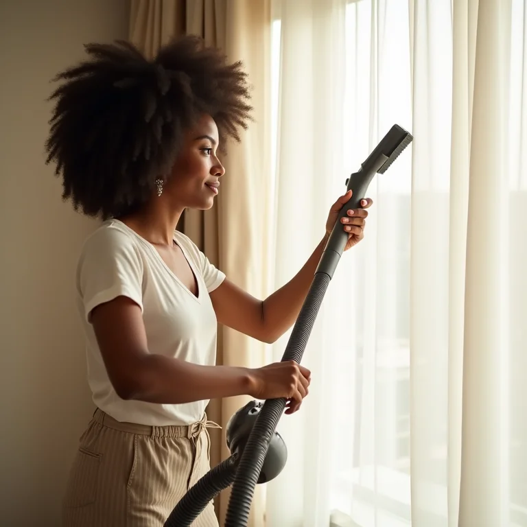 Aspirando cortinas corretamente