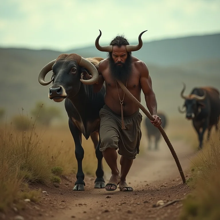 Atleta carregando yoke em terreno acidentado