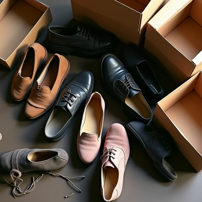 Avaliando sapatos para descarte e organização
