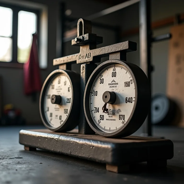 Balança de pesagem em competição de strongman com pesos