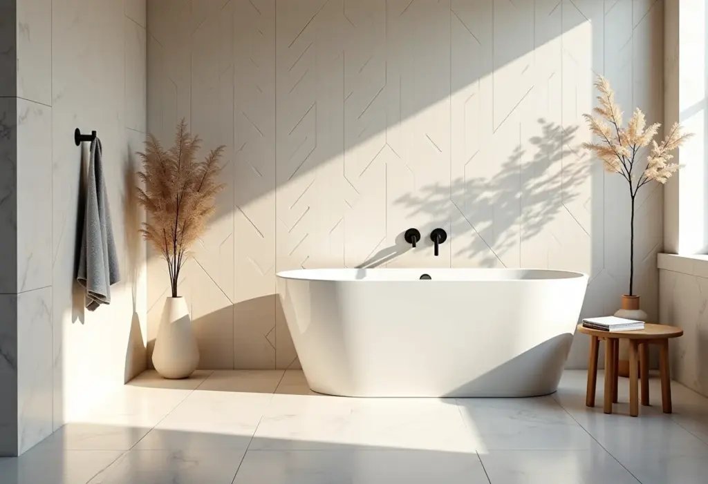 Banheiro moderno decorado com pastilhas adesivas