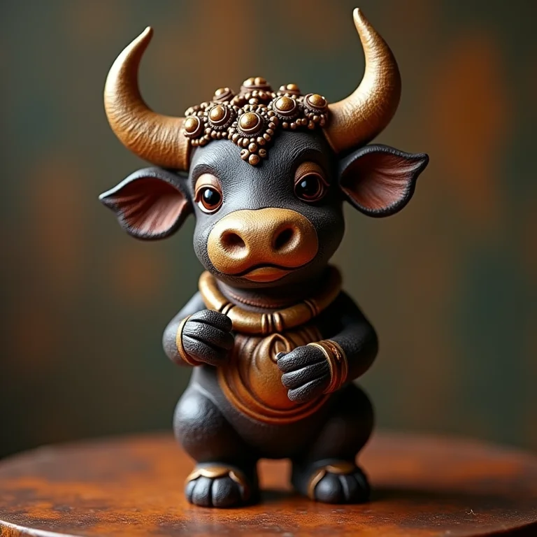 Boi do Bumba Meu Boi ricamente decorado.