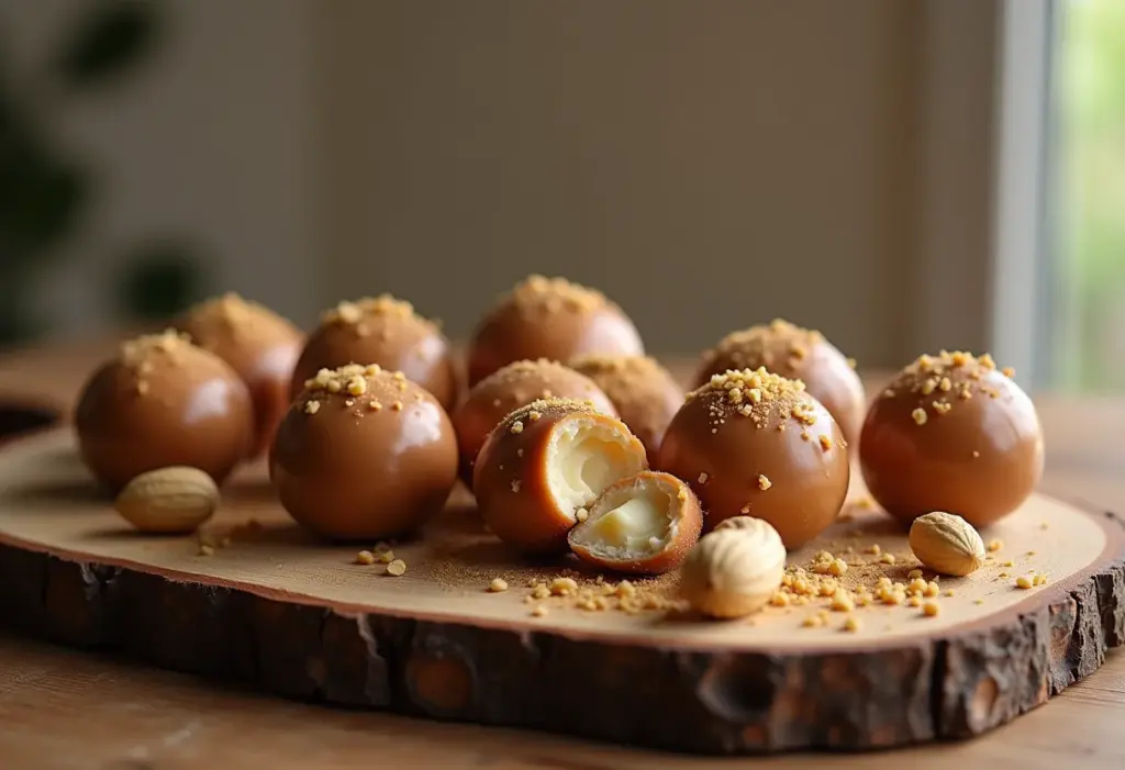 Brigadeiro de amendoim cremoso em close, receita fácil.