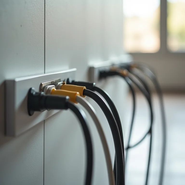 Cabos organizados para evitar acidentes