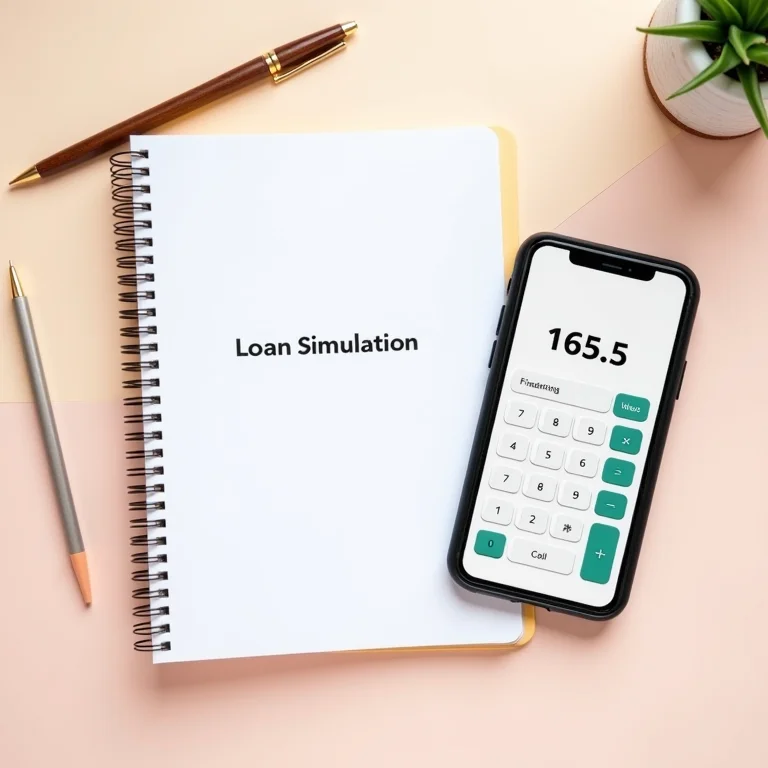 Calculadora mostrando simulação de crédito.