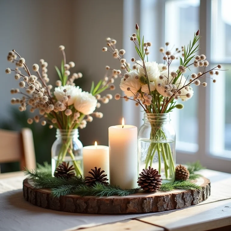 Centros de mesa rústicos com potes de vidro