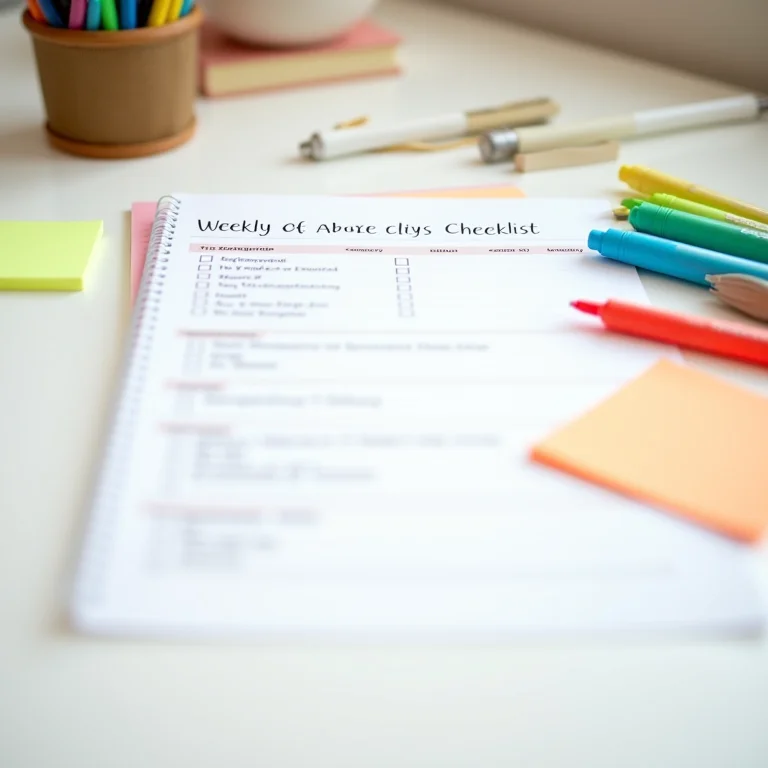 Checklist semanal para organização da mochila