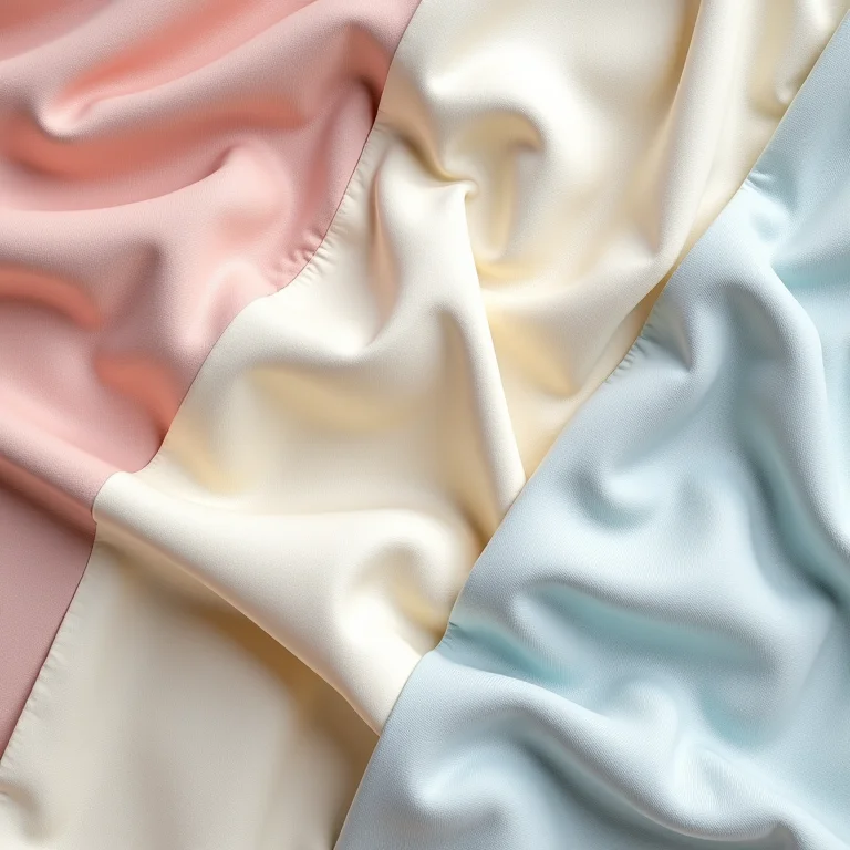 Close-up de diferentes tecidos de roupas de banho: algodão, lycra e poliamida.