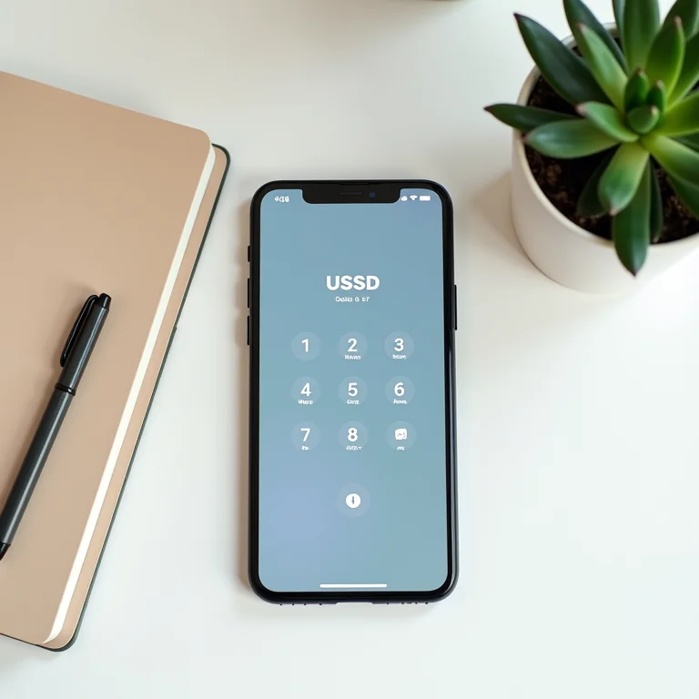 Código USSD na tela do celular
