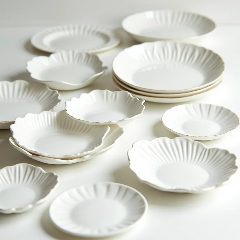 Coleção de pratos de porcelana antigos com padrões variados