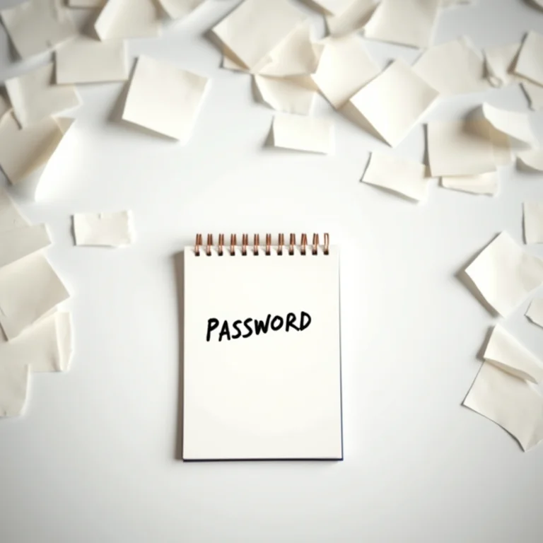 Conceito visual de organização e segurança de senhas