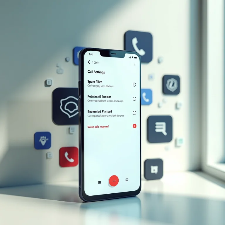 Configurações de filtro anti-spam ativadas em smartphone Android