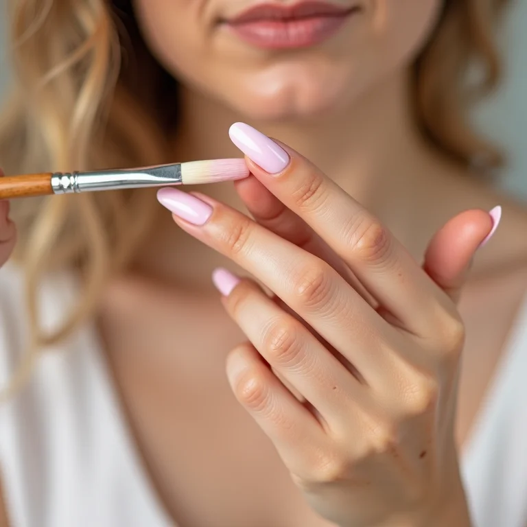 Construindo o degradê perfeito da unha baby boomer.