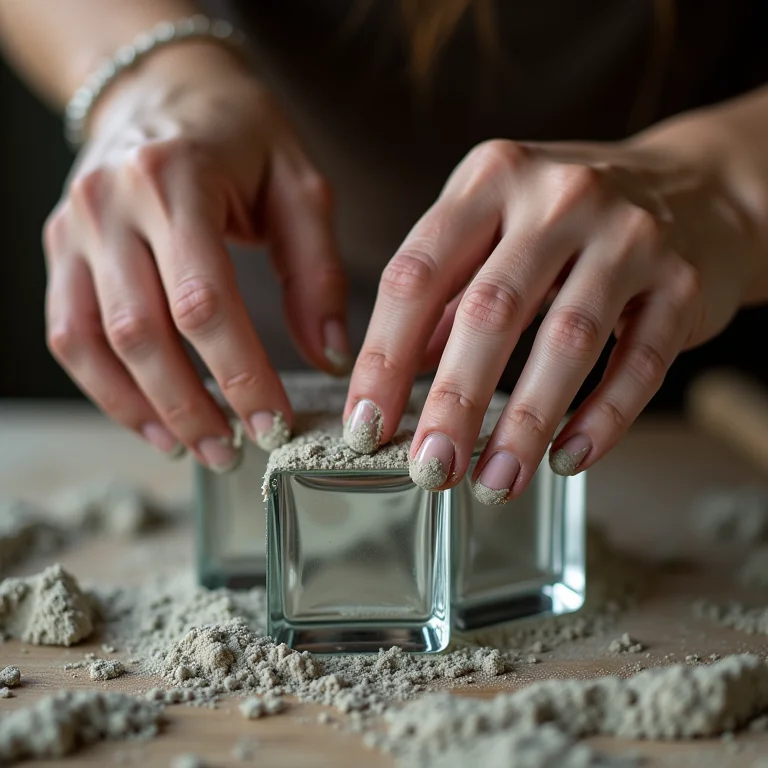 Construindo um balcão de tijolos de vidro.