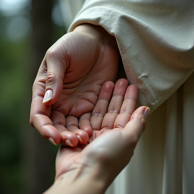 Detalhe das mãos do Cristo Redentor