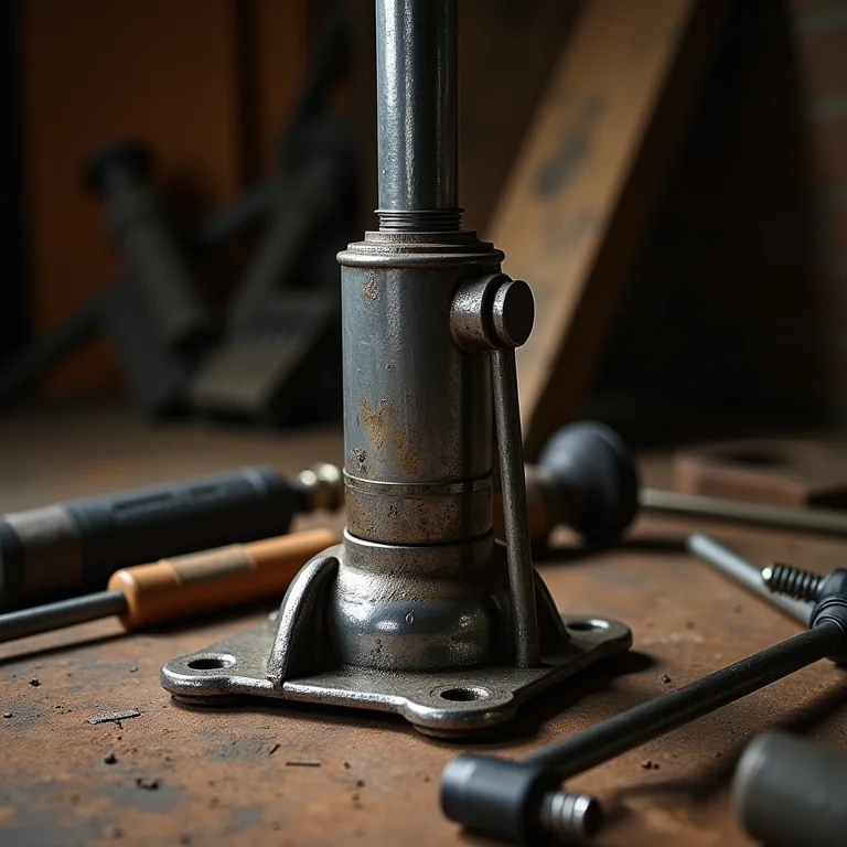 Detalhe do macaco hidráulico