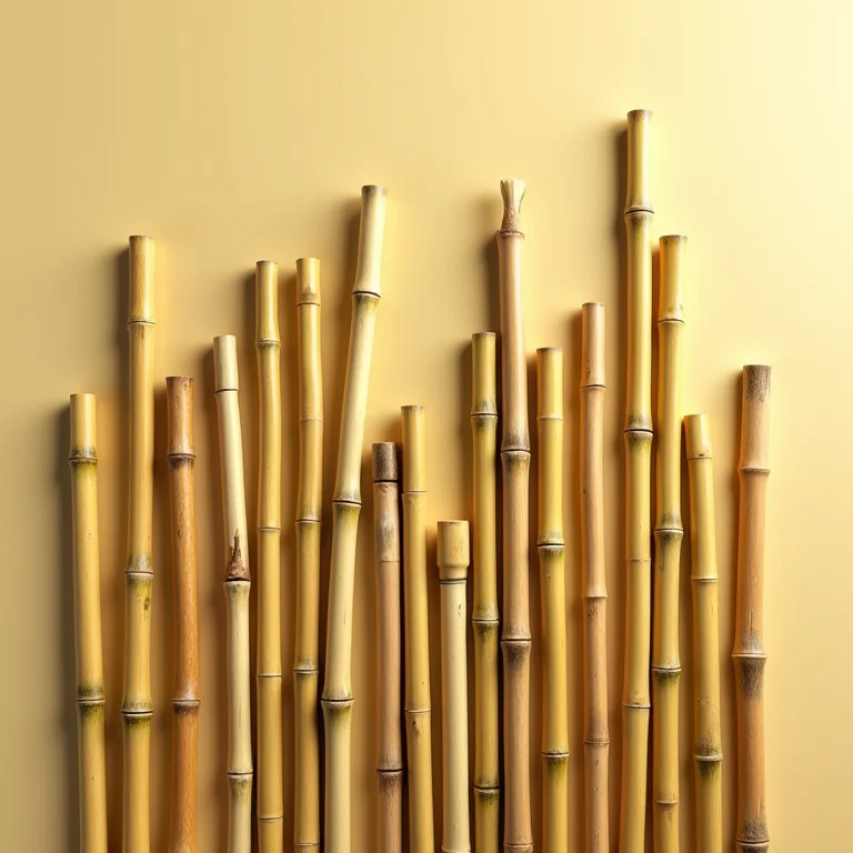 Detalhes estéticos da cerca de bambu.