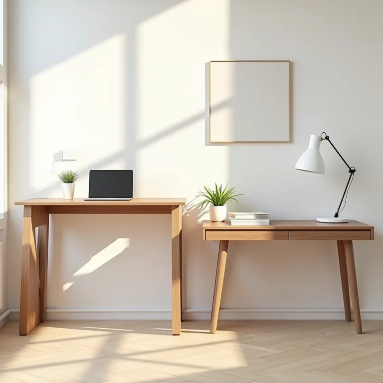 Diferentes tipos de mesas para home office.